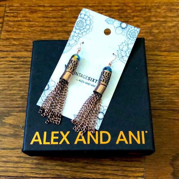 Alex & Ani Vintage Sixtysix Fringe Tassel Earrings - Picture 1 of 2